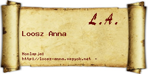 Loosz Anna névjegykártya